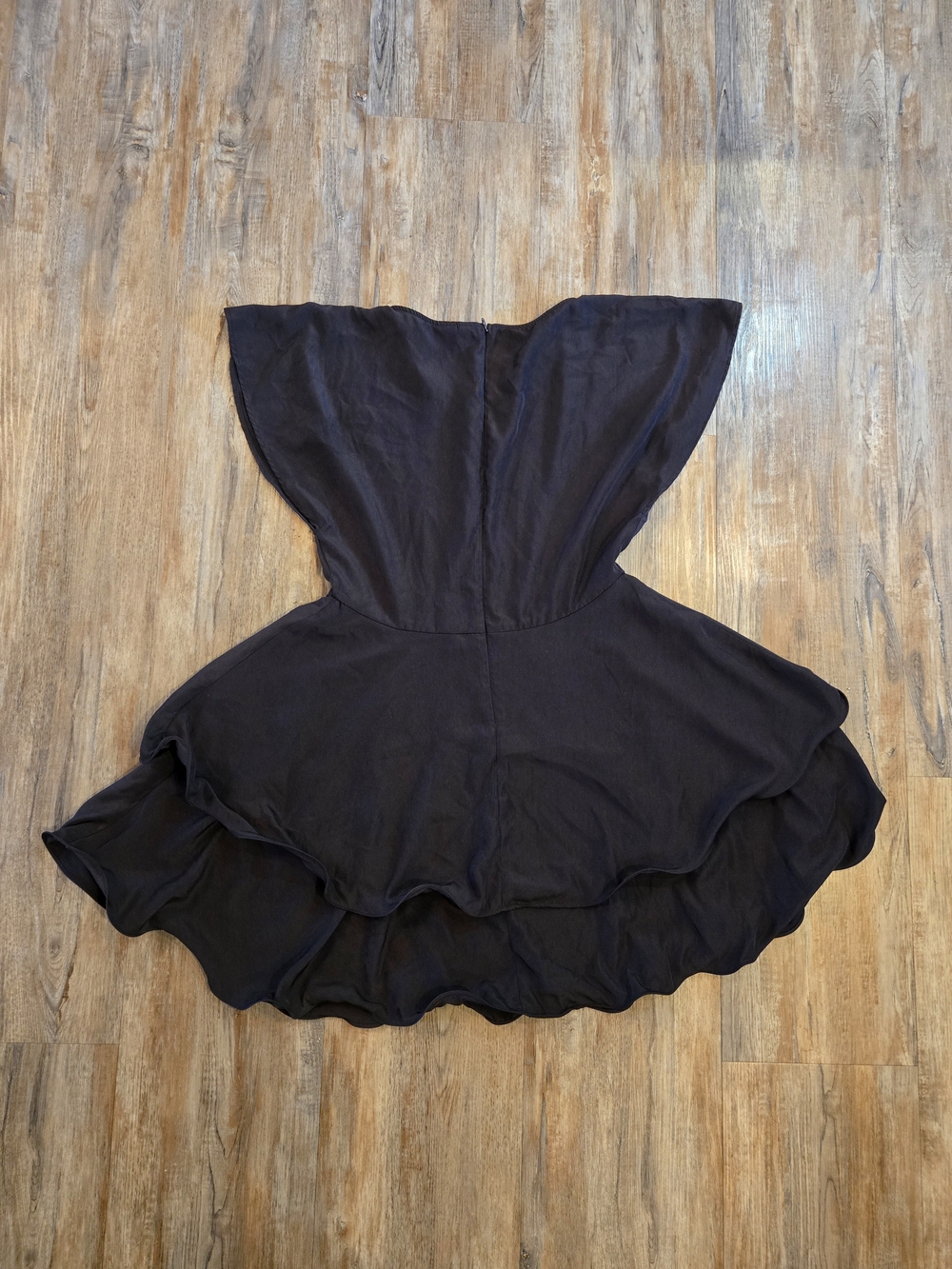 Divided Black Ruffle-Hem Mini Dress - Picture 6 of 6